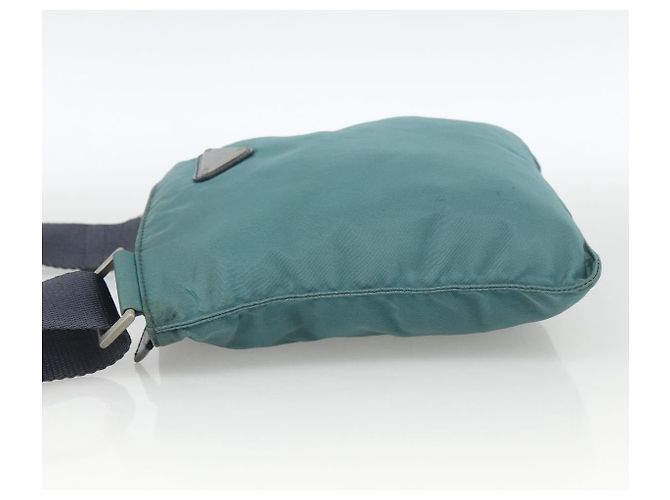 Borsa a Spalla PRADA Nylon Verde Argento Auth BSZ242 - vista 3