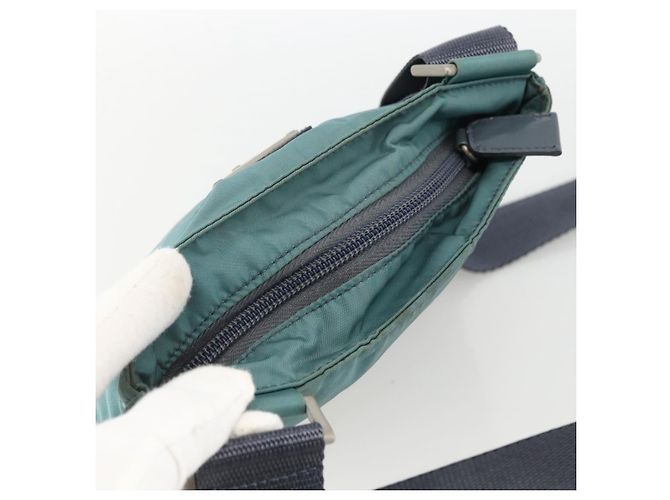 Borsa a Spalla PRADA Nylon Verde Argento Auth BSZ242 - vista 6