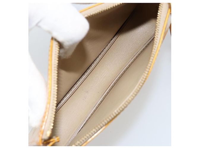 LOUIS VUITTON Pochette Lexington Monogram Vernis Beige M91010 LV Auth ARZ319 - vue 11
