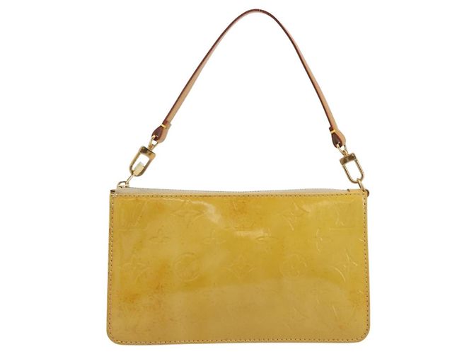 LOUIS VUITTON Pochette Lexington Monogram Vernis Beige M91010 LV Auth ARZ319 - vue 13