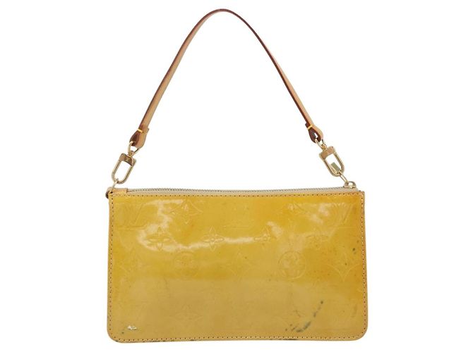 LOUIS VUITTON Pochette Lexington Monogram Vernis Beige M91010 LV Auth ARZ319 - vue 2