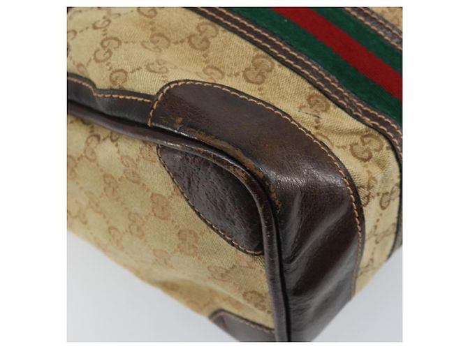 Borsa Boston in tela GG della linea Sherry di GUCCI Beige Oro Rosso Auth gh1789 D'oro - vista 13