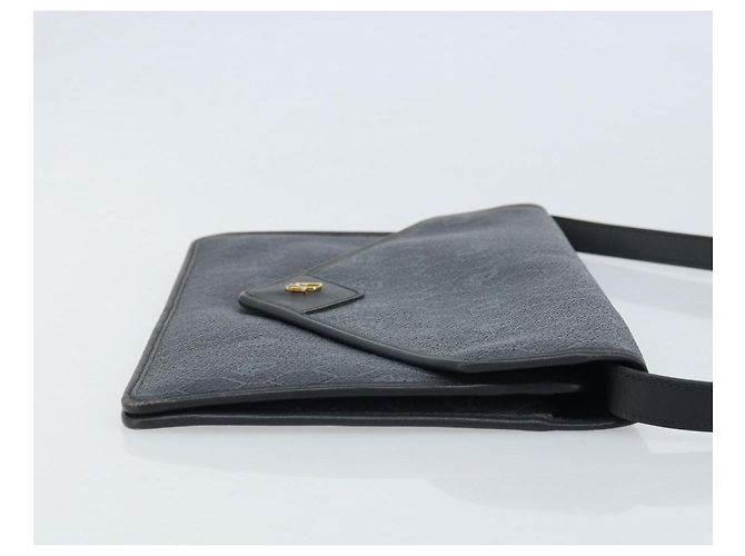 Borsa a Spalla in Tela Honeycomb Christian Dior PVC Nero Oro Auth ARZ307 - vista 4