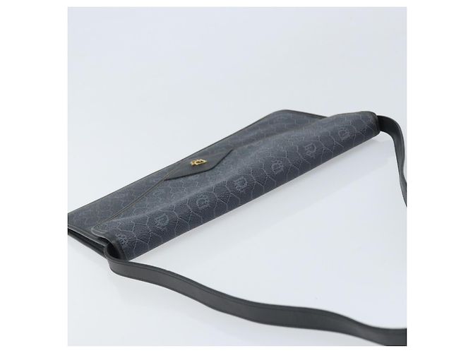 Borsa a Spalla in Tela Honeycomb Christian Dior PVC Nero Oro Auth ARZ307 - vista 6