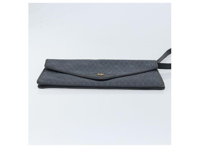 Borsa a Spalla in Tela Honeycomb Christian Dior PVC Nero Oro Auth ARZ307 - vista 9