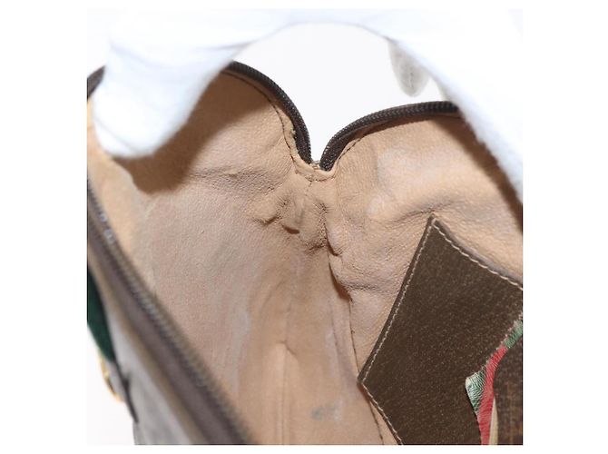 Borsa Gucci GG Supreme Web Sherry Line PVC Beige Oro 904 02 047 Auth ep13699 D'oro - vista 19