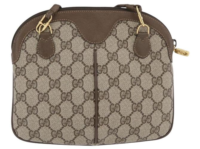 Borsa Gucci GG Supreme Web Sherry Line PVC Beige Oro 904 02 047 Auth ep13699 D'oro - vista 3
