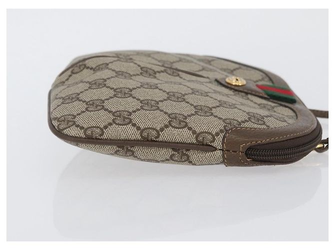 Borsa Gucci GG Supreme Web Sherry Line PVC Beige Oro 904 02 047 Auth ep13699 D'oro - vista 4