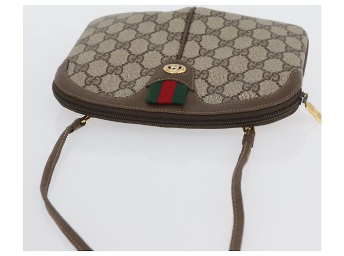 Borsa Gucci GG Supreme Web Sherry Line PVC Beige Oro 904 02 047 Auth ep13699 D'oro - vista 6