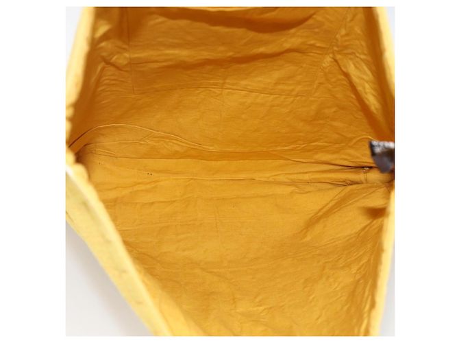 Hermès HERMES Amedaba GM Borsa Tote Tela Pelle Giallo Oro Auth BA11452 D'oro - vista 14