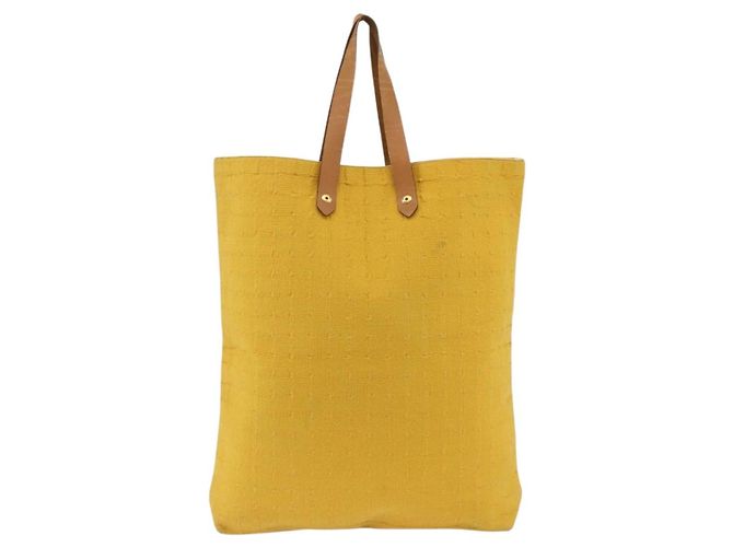 Hermès HERMES Amedaba GM Borsa Tote Tela Pelle Giallo Oro Auth BA11452 D'oro - vista 3