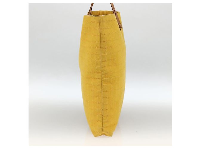 Hermès HERMES Amedaba GM Borsa Tote Tela Pelle Giallo Oro Auth BA11452 D'oro - vista 4