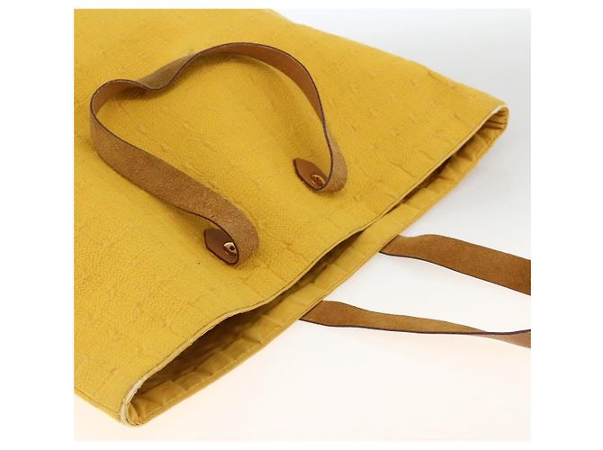 Hermès HERMES Amedaba GM Borsa Tote Tela Pelle Giallo Oro Auth BA11452 D'oro - vista 6