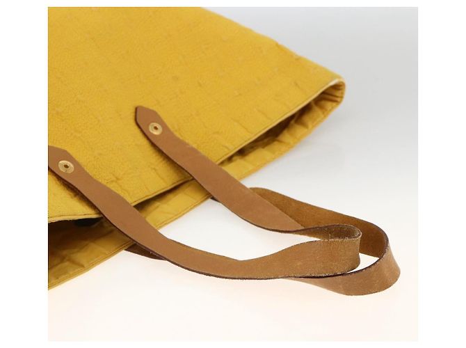 Hermès HERMES Amedaba GM Borsa Tote Tela Pelle Giallo Oro Auth BA11452 D'oro - vista 7