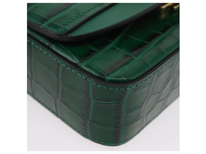 Chloé Borsa Chloe C in pelle embossata 2 in 1 verde oro Auth am11062V D'oro - vista 13