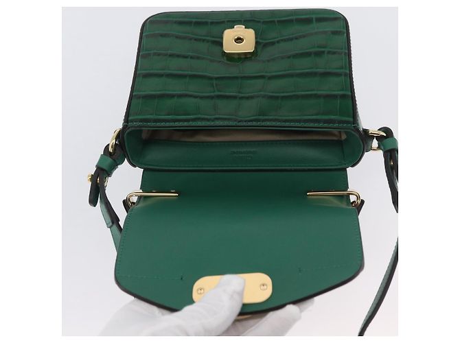 Chloé Borsa Chloe C in pelle embossata 2 in 1 verde oro Auth am11062V D'oro - vista 18