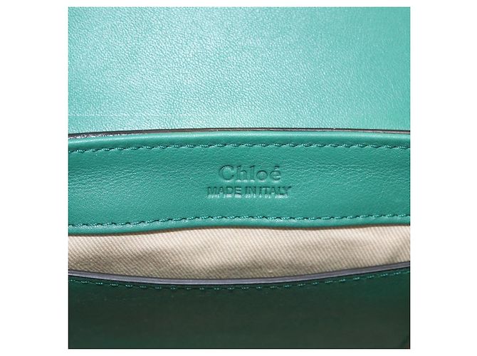 Chloé Borsa Chloe C in pelle embossata 2 in 1 verde oro Auth am11062V D'oro - vista 19