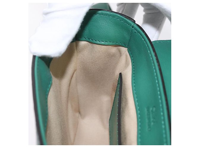 Chloé Borsa Chloe C in pelle embossata 2 in 1 verde oro Auth am11062V D'oro - vista 22
