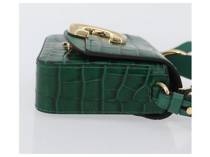 Chloé Borsa Chloe C in pelle embossata 2 in 1 verde oro Auth am11062V D'oro - vista 4