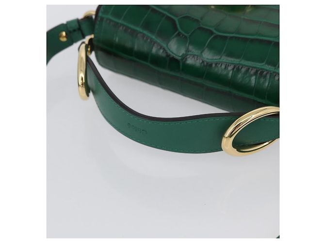 Chloé Borsa Chloe C in pelle embossata 2 in 1 verde oro Auth am11062V D'oro - vista 7