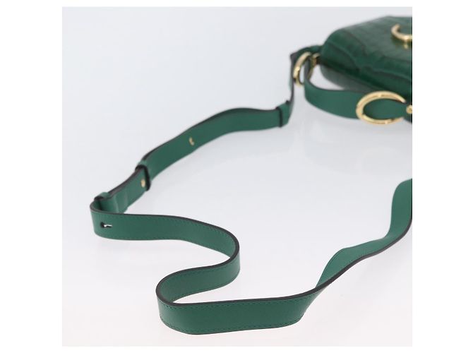 Chloé Borsa Chloe C in pelle embossata 2 in 1 verde oro Auth am11062V D'oro - vista 9