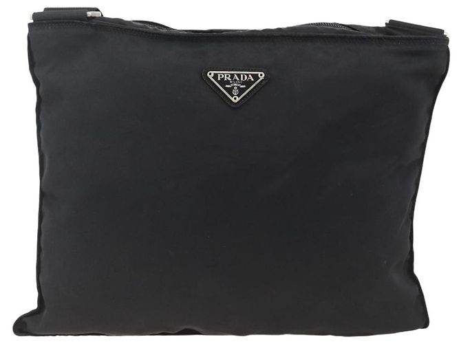 Borsa a Spalla PRADA in Nylon Nero Argento Autentica BSZ154 - vista 13