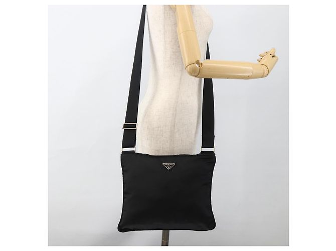 Borsa a Spalla PRADA in Nylon Nero Argento Autentica BSZ154 - vista 22
