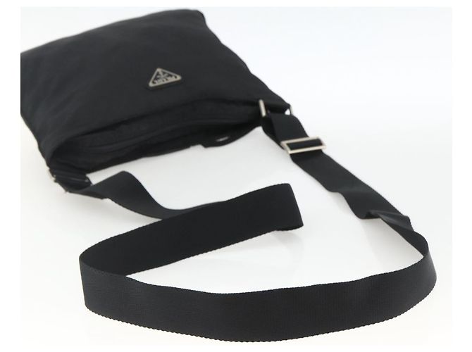 Borsa a Spalla PRADA in Nylon Nero Argento Autentica BSZ154 - vista 7