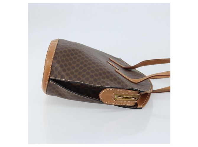 Céline Borsa tote in tela Macadam CELINE in pelle PVC marrone oro Auth 170072 D'oro - vista 4