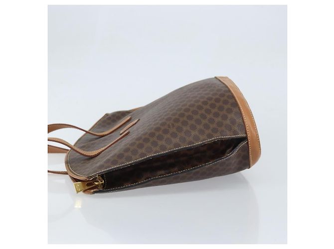 Céline Borsa tote in tela Macadam CELINE in pelle PVC marrone oro Auth 170072 D'oro - vista 5