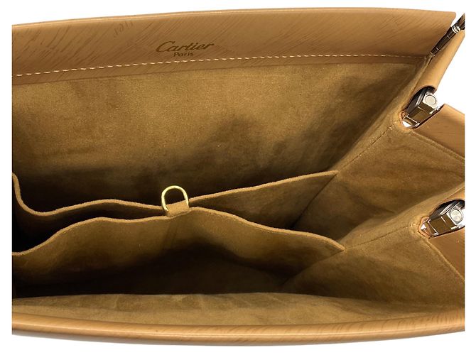 Borsa a mano in pelle di vitello tan Trinity di Cartier Cammello - vista 7