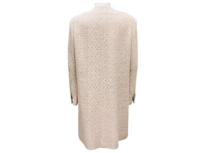 Abrigo de tweed de fantasía Chanel 2016 rosa iridiscente / ecru - vista 3