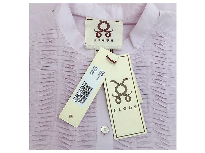 Autre Marque Blusa Figue de algodón lila con pliegues Nathan Púrpura - vista 4
