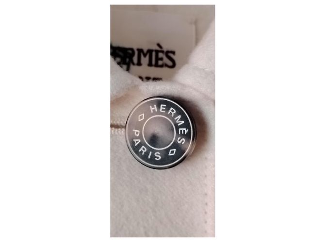 HERMÈS CAPPOTTO ÈVASÈ IN LEGERO DOUBLE FACE CACHEMIRE. Bianco - vista 2