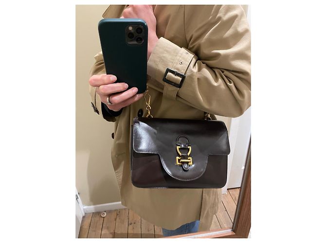 Sandrine Borsa a mano Hermès in pelle marrone - view 16