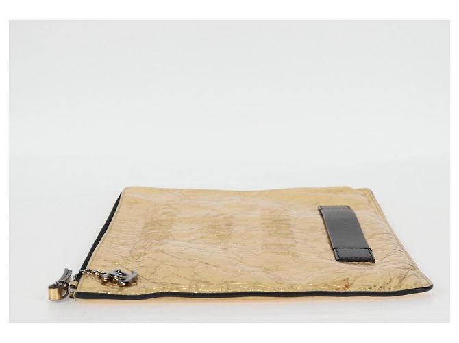 Chanel Feminine de piel plisada Large Dorado - vista 3