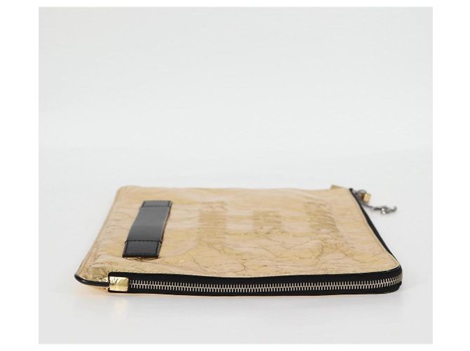 Chanel Feminine de piel plisada Large Dorado - vista 4