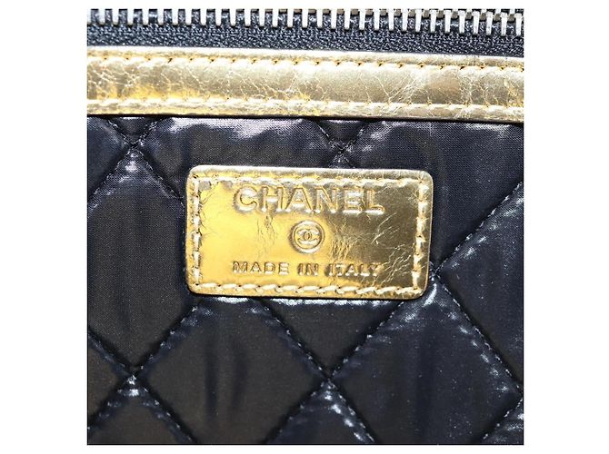 Chanel Feminine de piel plisada Large Dorado - vista 6