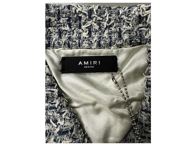 Camicia overshirt in tweed misto di cotone sfilacciato con colletto camp AMIRI Multicolore - vista 14