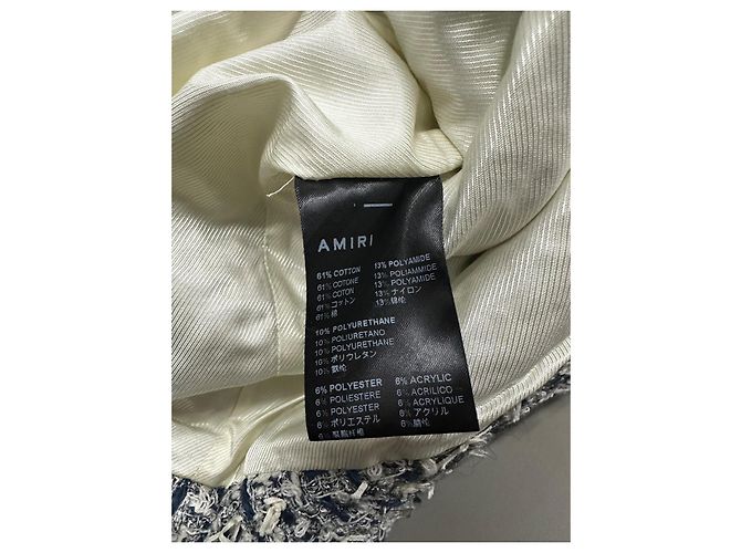 Camicia overshirt in tweed misto di cotone sfilacciato con colletto camp AMIRI Multicolore - vista 15