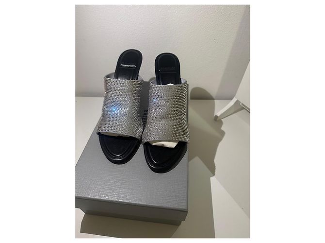 Sandali Balenciaga con strass Nero Argento - vista 5