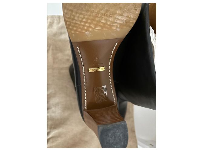 Botas de cuero negras Gucci Negro - vista 2