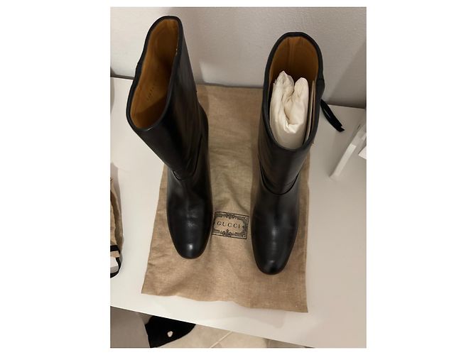 Botas de cuero negras Gucci Negro - vista 5