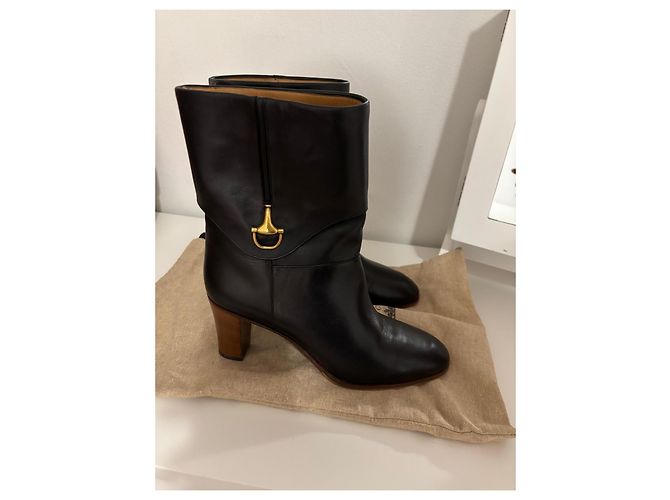 Botas de cuero negras Gucci Negro - vista 6