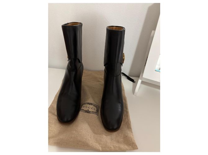 Botas de cuero negras Gucci Negro - vista 7