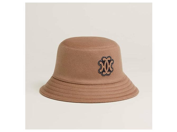 HERMÈS CAPPELLO ALLA PESCATORA «HARPER LIFT» IN CASHMERE. Beige - vista 2