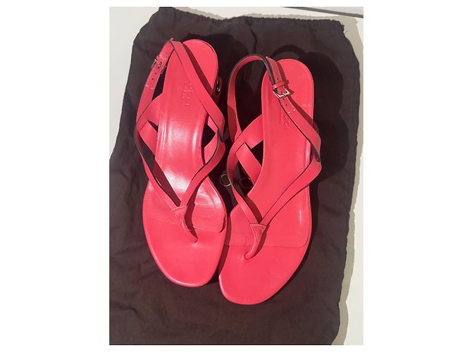 Sandali Gucci in pelle rosa con logo GG - vista 5
