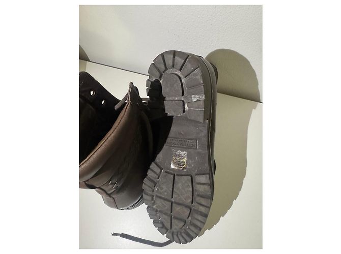 Botines de cuero marrón Bottega Veneta Castaño - vista 2