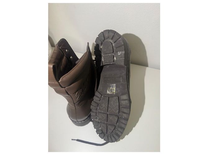 Botines de cuero marrón Bottega Veneta Castaño - vista 3