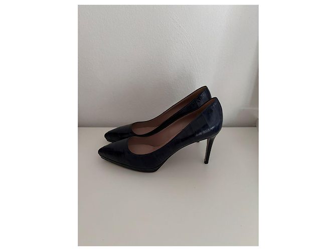 Gucci blaue Leder High Heels - Ansicht 5